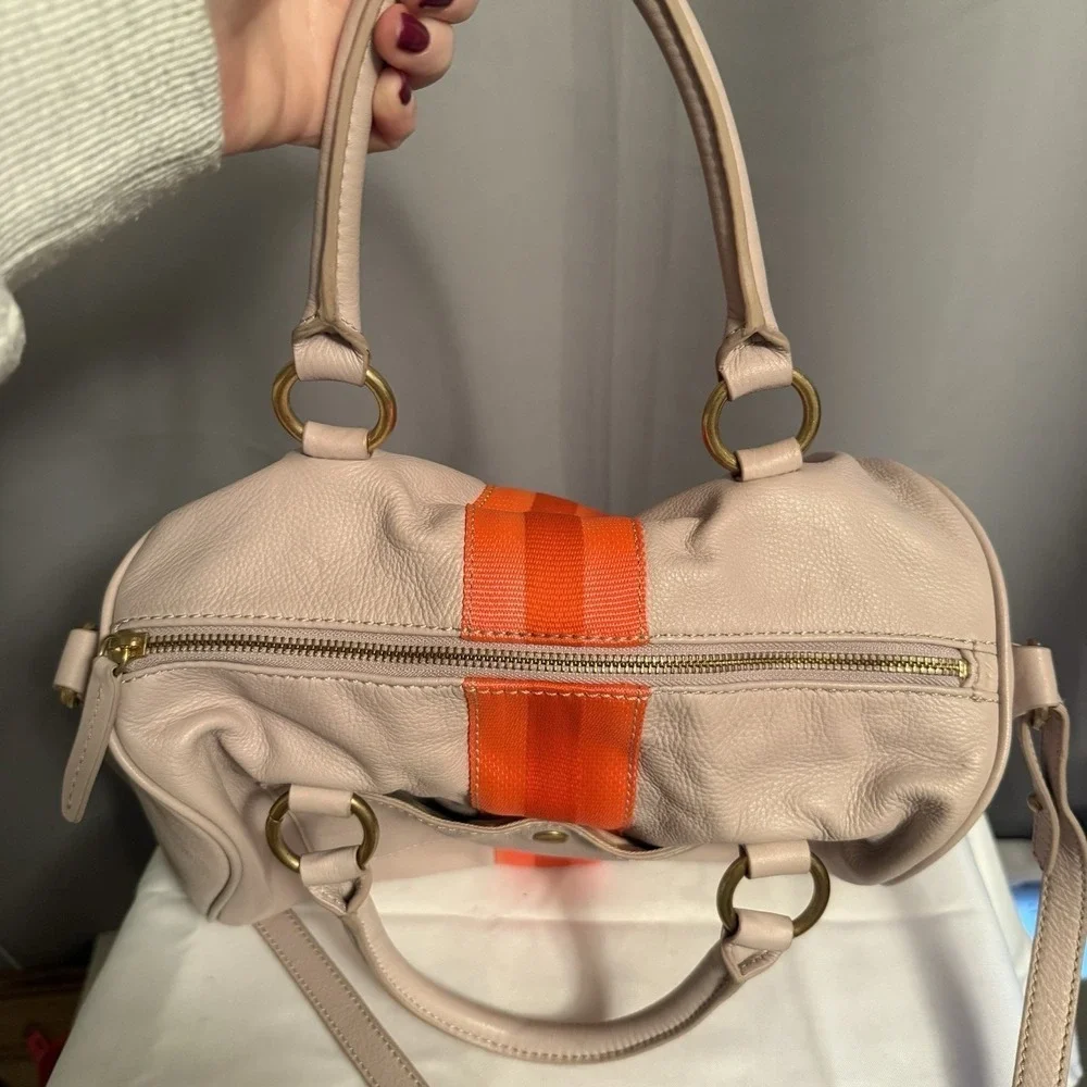 J.Crew Collection Spritzer-Stripe Satchel Lavender Orange Speedy Bag Madewell